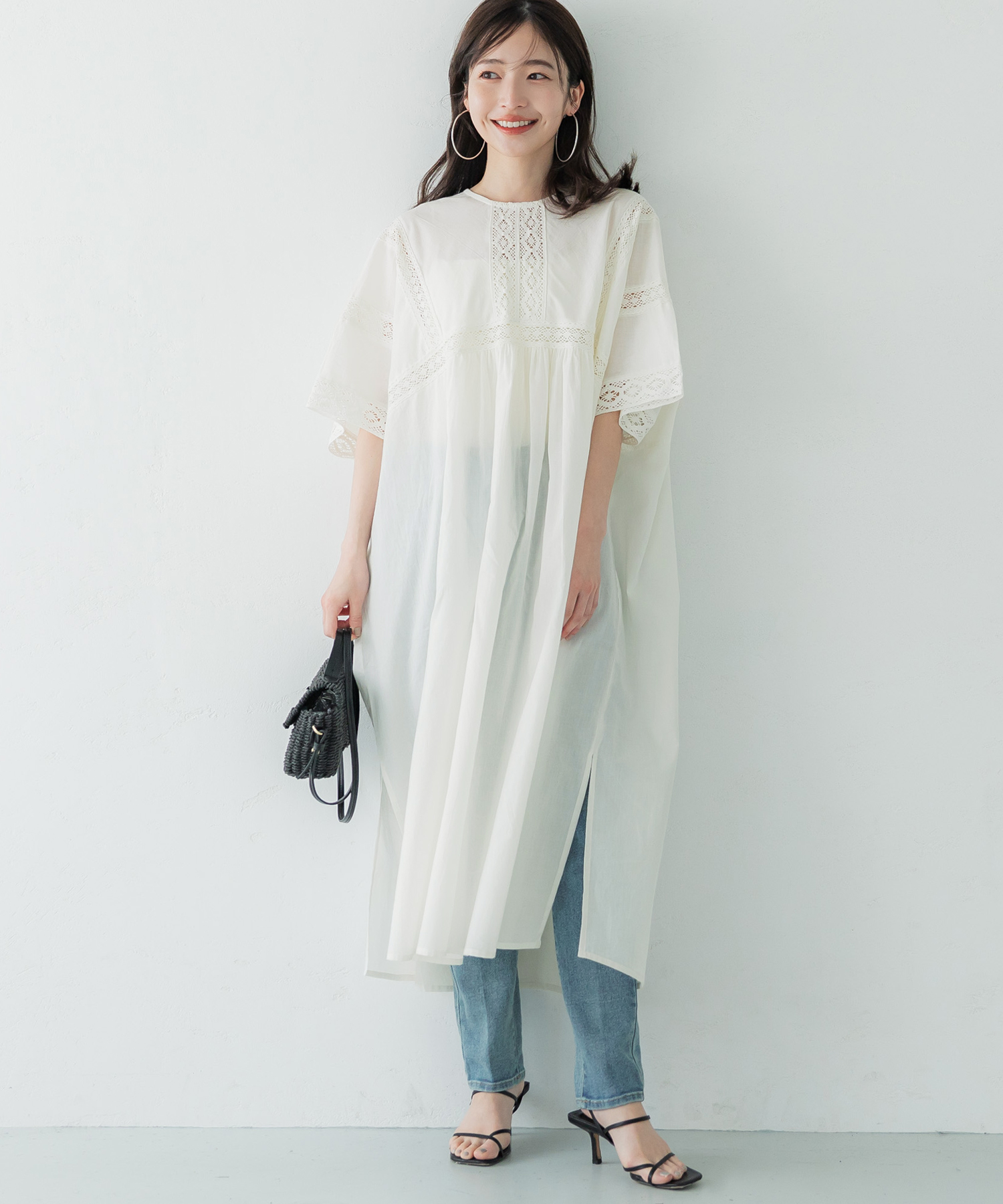 60's～70's USA VINTAGE Barbizon LACE DESIGN NIGHTY TUNIC ONE