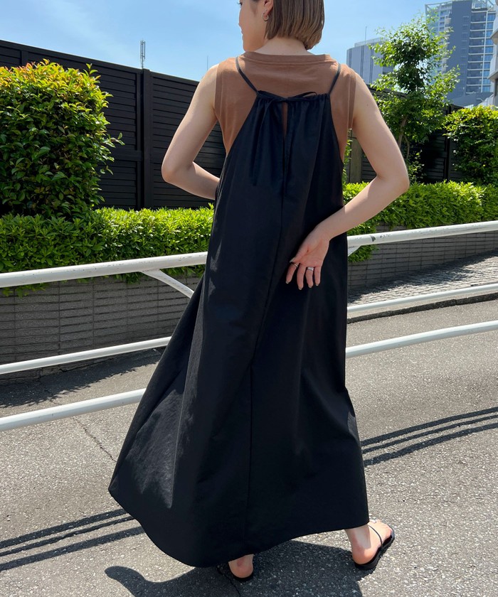 ATON エイトン ニットキャミワンピース カシミヤ混 ブラック 2