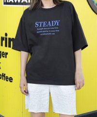 ZIP FIVE/TC度詰め天竺厚盛刺繍半袖ビッグシルエットTシャツ/505335626