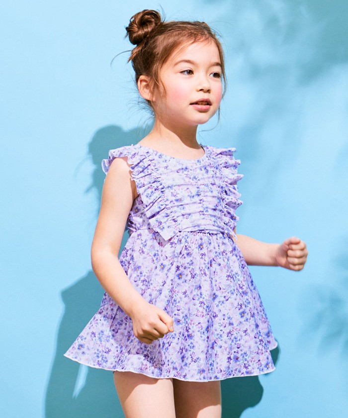 ❤︎きみ様❤︎芽風チュニック PERSONS ブザム風ギャザーフラワープリントチュニック