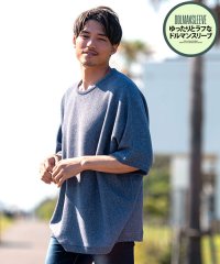 CavariA/キャバリア CavariA CavariA 12Gミラノリブクルーネックドルマンハーフスリーブニット サマーニット/504667022