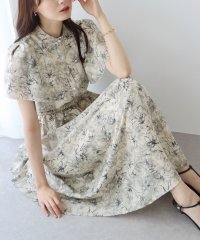 BLUEEAST/ブルーイースト BLUEEAST 花柄&トワルドジュイ&配色 フレアケープスリーブワンピース/504780996