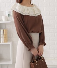 Lace Ladies/レースレディース Lace Ladies フリルギャザーバイカラーオフショルブラウス/505328393