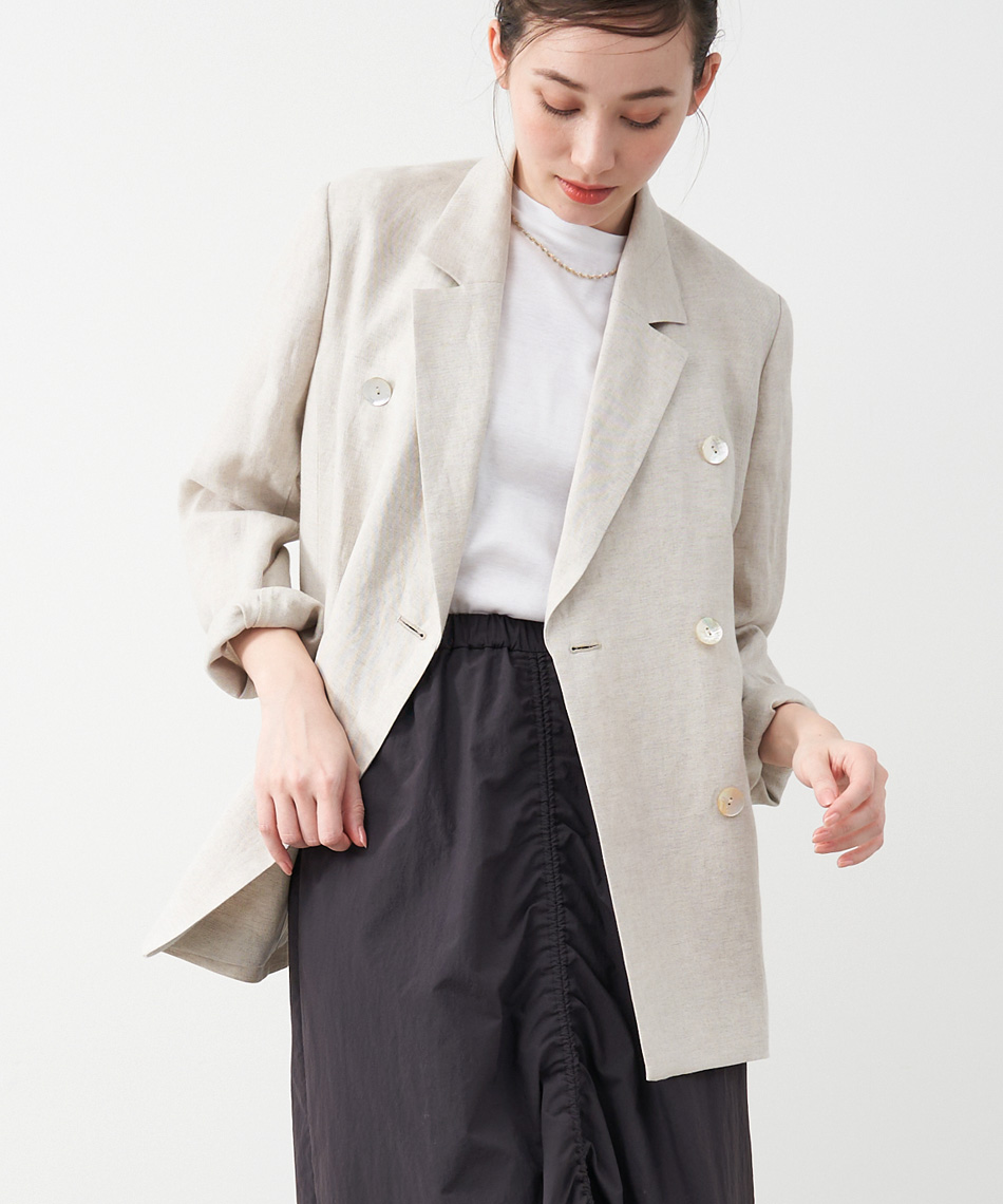 セール】linen double jacket(505331292) | マイカアンド