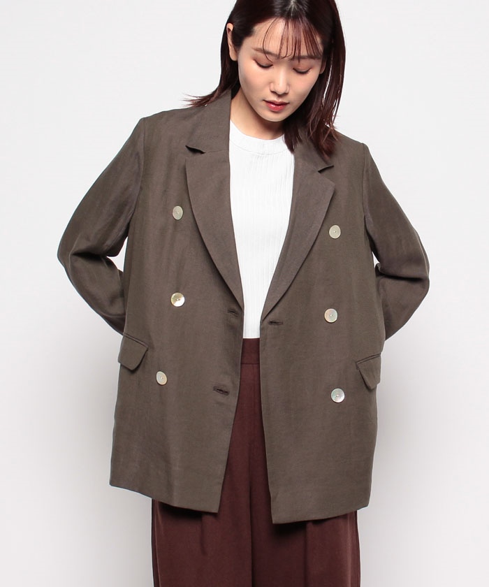 セール】linen double jacket(505331292) | マイカアンド