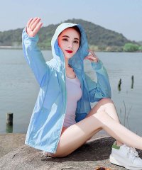 shoppinggo/ショッピングゴー shoppinggo ラッシュガード UVパーカー UVカット サマーカーディガン レディース フェイスガード付きハイネック 長袖 UVカット/505338636