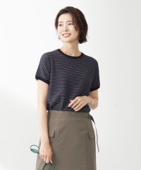 J.PRESS LADIES（LARGE SIZE）/【洗える・抗菌防臭】コットンアセテート ボーダー ドルマン ニット/505338926