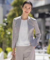 J.PRESS LADIES（LARGE SIZE）/【セットアップ対応・洗える・撥水・防汚】コットンFITTYシャーク ノーカラー ジャケット/505289853