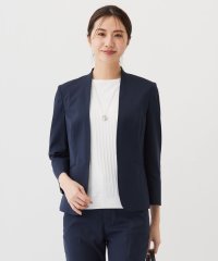 J.PRESS LADIES（LARGE SIZE）/【セットアップ対応・洗える・撥水・防汚】コットンFITTYシャーク ノーカラー ジャケット/505289853