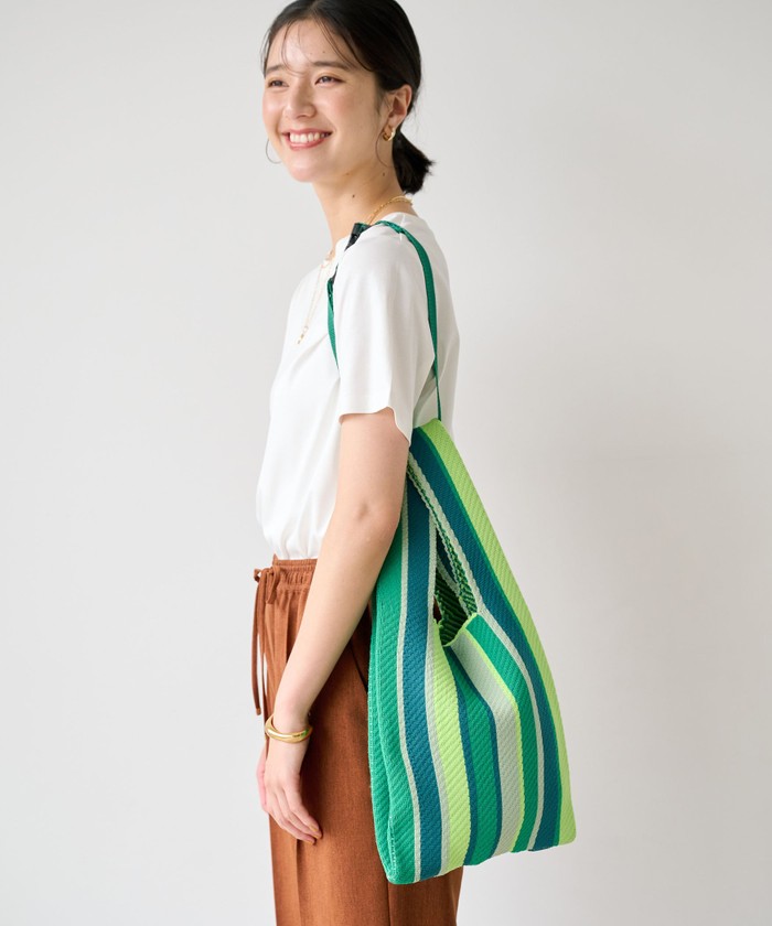 セール 40%OFF】ストライプ マーケットバッグ(505335309) | グリーン