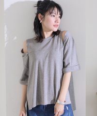 PourVous/プールヴー PourVous ショルダーオープン半袖Tシャツ/505339670