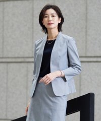 J.PRESS LADIES/【セットアップ対応・洗える・撥水・防汚】コットンFITTYシャーク ノーカラー ジャケット/505340481