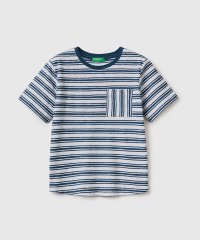 BENETTON (UNITED COLORS OF BENETTON BOYS)/キッズコットンブレンドポケット付きボーダー半袖Tシャツ・カットソーB/505320188