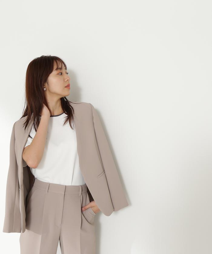 セール 50%OFF】＜Peダブルクロスセットアップ＞ノーカラー