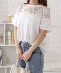 Lace Ladies/レースレディース Lace Ladies レース切替半袖Tシャツ/505328427