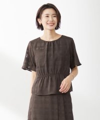 J.PRESS LADIES（LARGE SIZE）/スラブカラミチェック カットソー/505344766