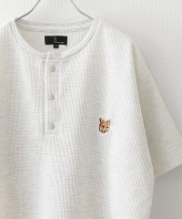 ZIP FIVE/動物刺繍 肉厚ワッフル クルー＆ヘンリー 半袖Tシャツ/505345063