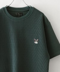 ZIP FIVE/動物刺繍 肉厚ワッフル クルー＆ヘンリー 半袖Tシャツ/505345063