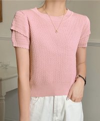 shoppinggo/夏服 新作 サマーニットトップス UネックTシャツ レディース きれいめ ショート丈トップス ニットソー 半袖ｔシャツ 可愛い 秋 夏/505345085