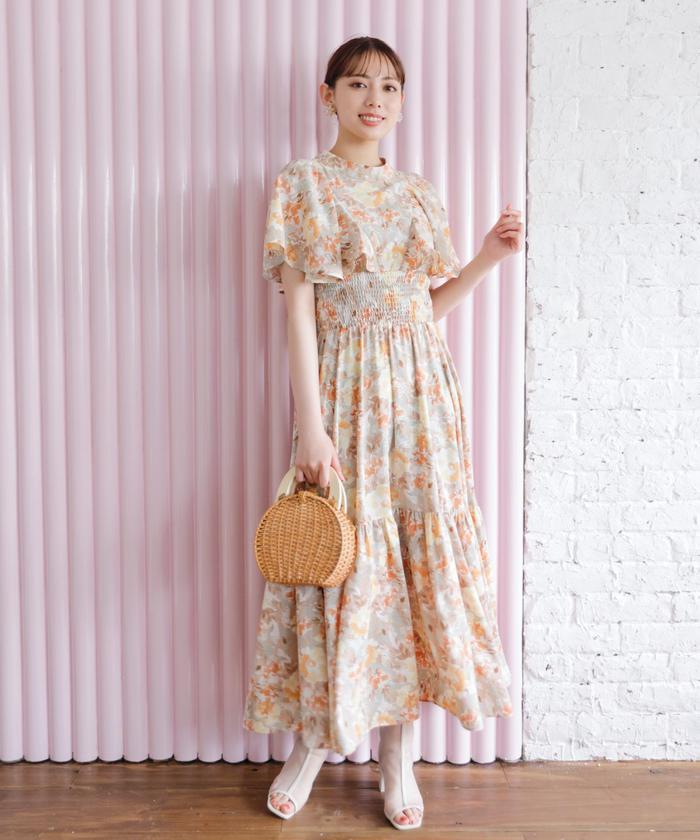 定価33万 マイケルコース コレクション 花柄 ケープ ラッフル