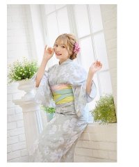 Rew-You/浴衣 ミント 緑 バラ 花柄 かわいい おしゃれ 2点セット かずへー 花火大会 浴衣ヘアメイク Ryuyu/505343461