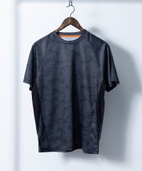 Nylaus select/吸汗速乾 ドットカモフラージュ柄 総柄プリント サイド切り替え ラグランスリーブ ドライTシャツ/505346042