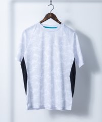 Nylaus select/吸汗速乾 ドットカモフラージュ柄 総柄プリント サイド切り替え ラグランスリーブ ドライTシャツ/505346042