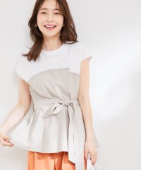 VIS/【洗える】美easyドッキングフレンチスリーブカットソー【接触冷感(ビスチェ部分)】/505346276