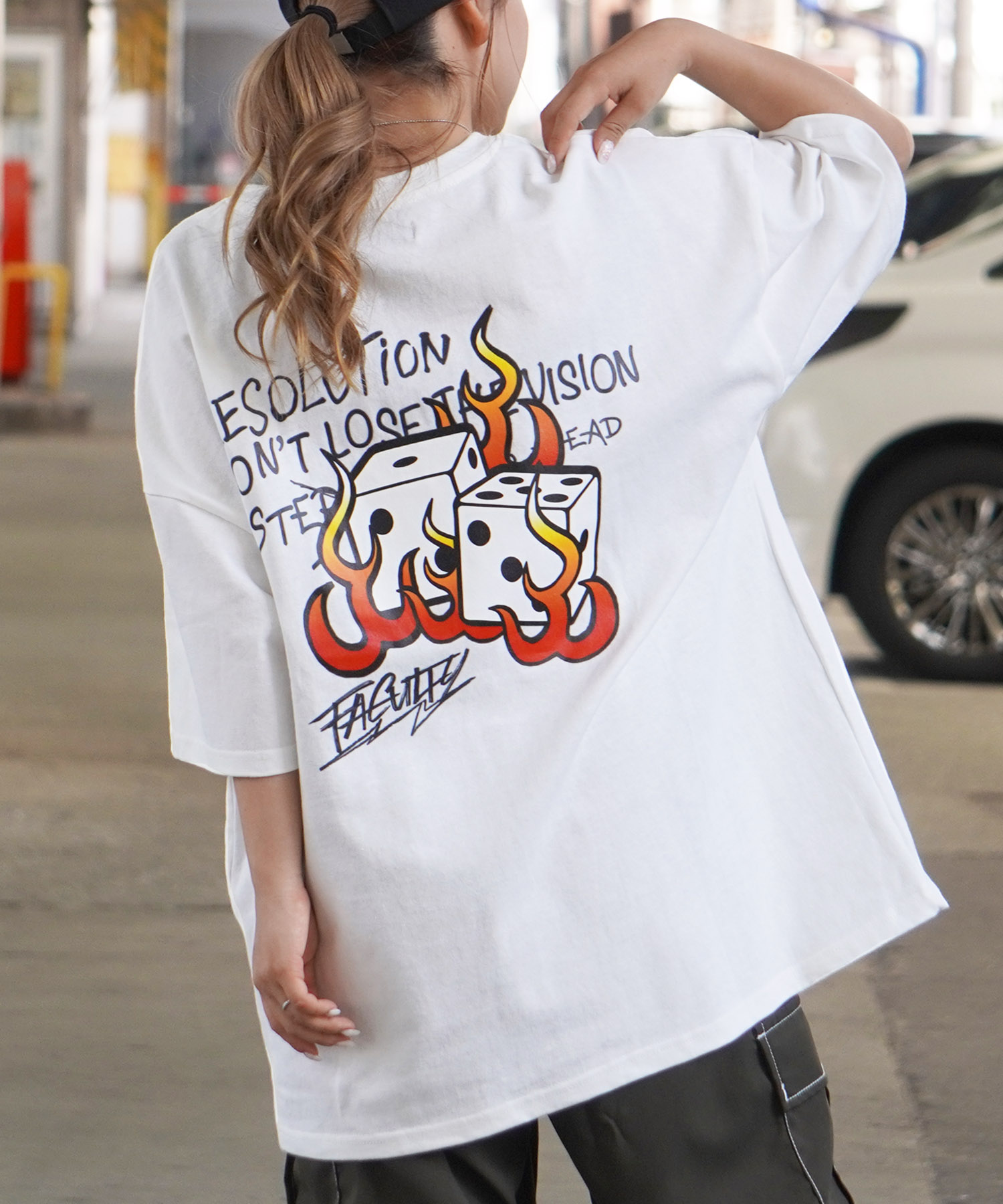デッドライジング　ポプテピピック　コラボ　Tシャツ　Lサイズ LHP｜gibous*LHP/ギボス*エルエイチピー/Twins girl long Tshirt