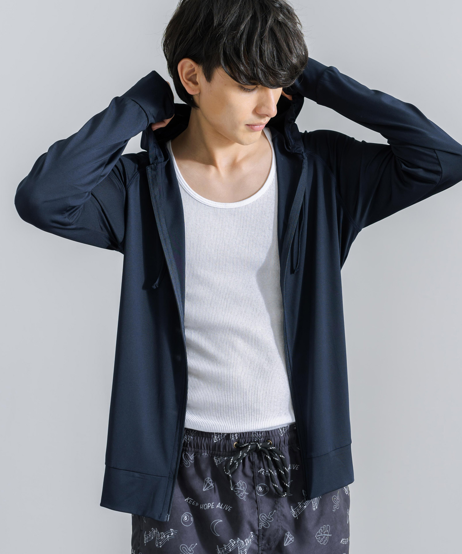 60s- 希少 KAMO カモ ジップパーカージャケット タロン フロックスキン 220329112.jpg