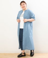 eur3/【大きいサイズ/soso×eur3】ストライプシャツワンピース/505349315