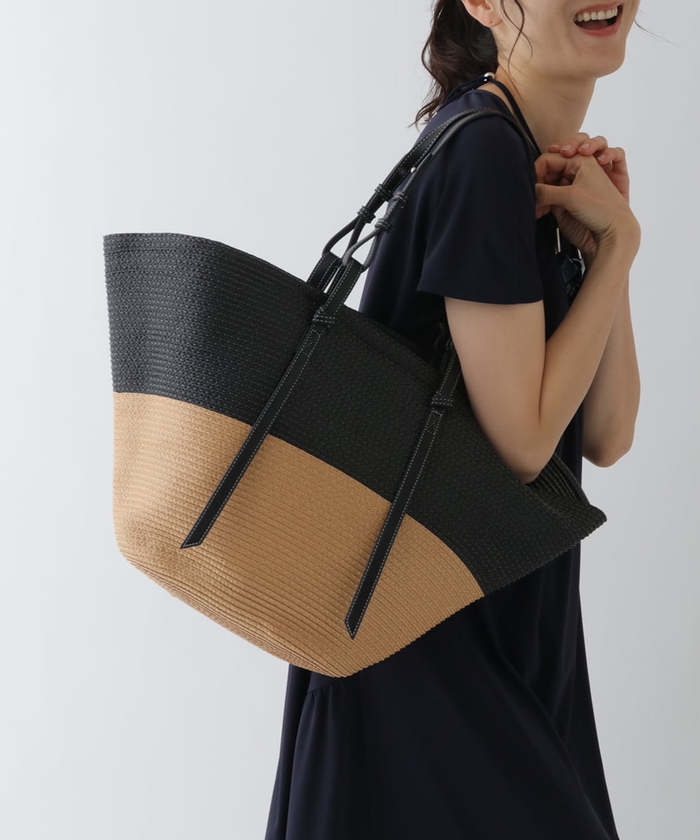 セール 50%OFF】配色デザインペーパーカゴバッグ(505349359