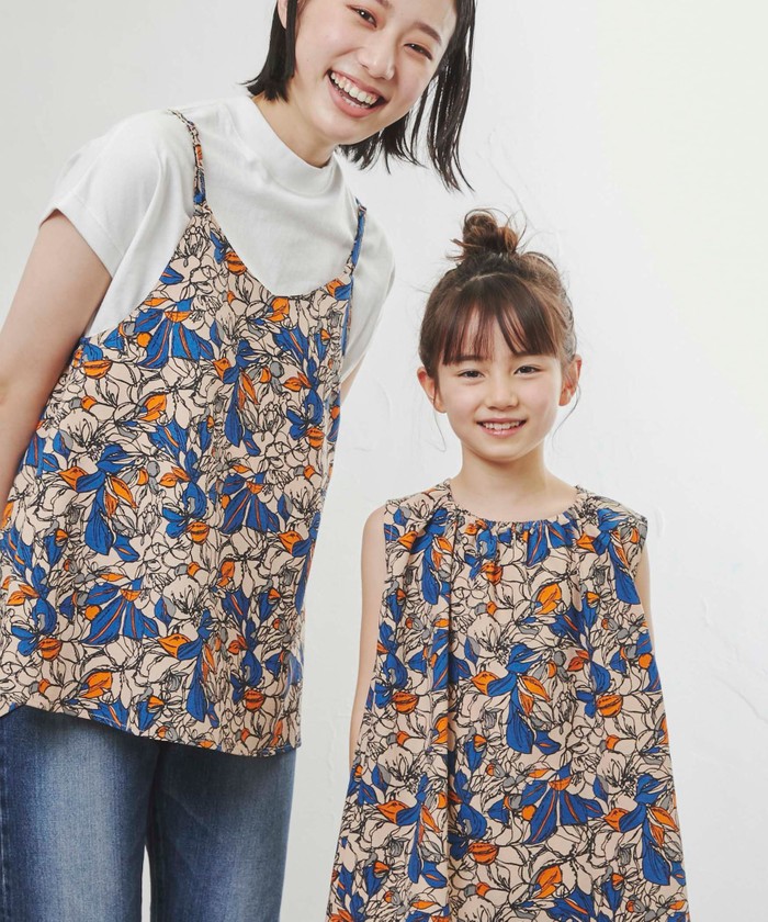セール 55%OFF】ボタニカルプリントノースリーブブラウス