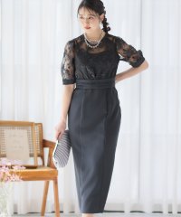 PourVous/プールヴー PourVous Iラインパーティードレスセレモニー七分袖&ロング結婚式フォーマル ワンピース 20代 30代 40代/505350525