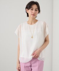 ANAYI/シフォンコンビフレンチスリーブ プルオーバー/505351124