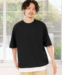 JIGGYS SHOP/フェイクレイヤード ビッグTシャツ / Tシャツ メンズ ティーシャツ 半袖 カットソー トップス レイヤード クルーネック ビッグシルエット オーバーサイズ/505351315