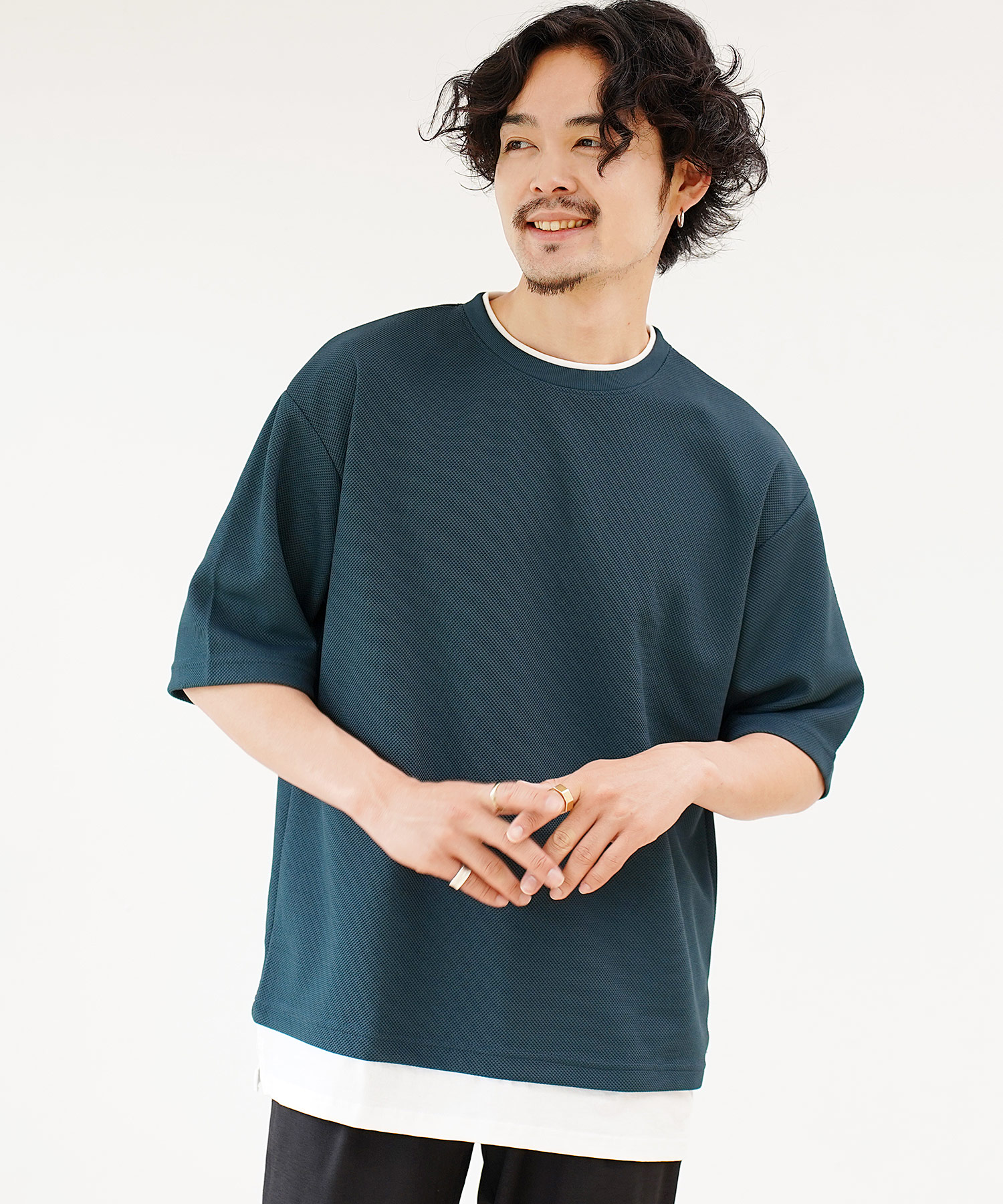 クーポン】フェイクレイヤード ビッグTシャツ / Tシャツ メンズ ティー