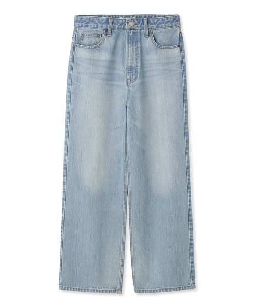 セール 50%OFF】ヒップハングストレートワイドデニムパンツ