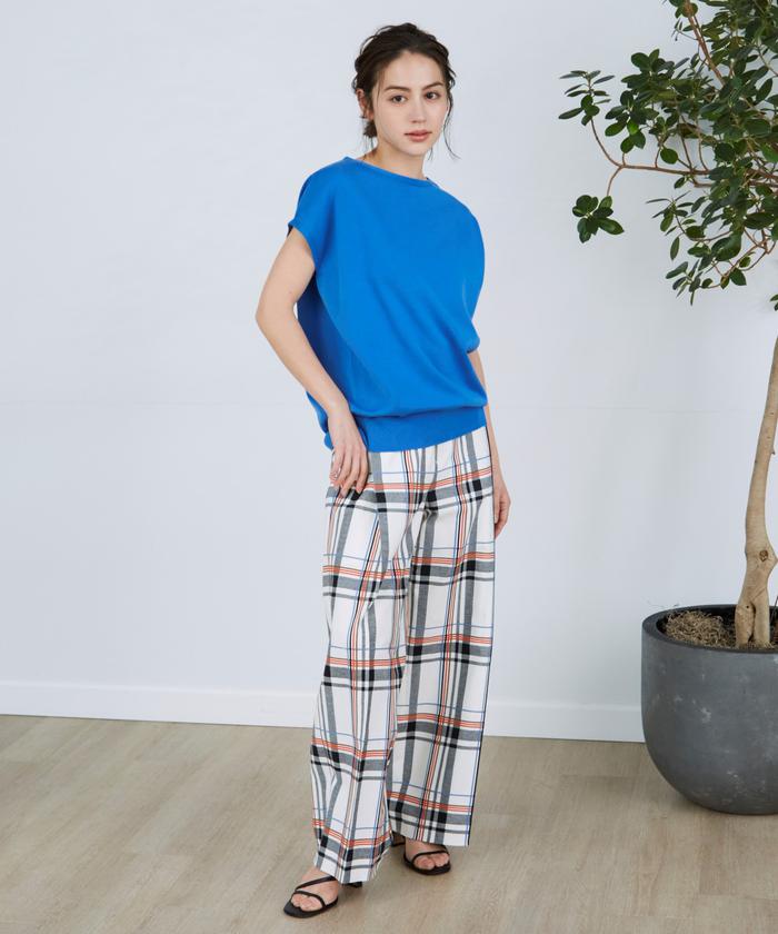 激安店舗 セール 70%OFF】イネド INED チェックワイドパンツ(505373348 パンツ