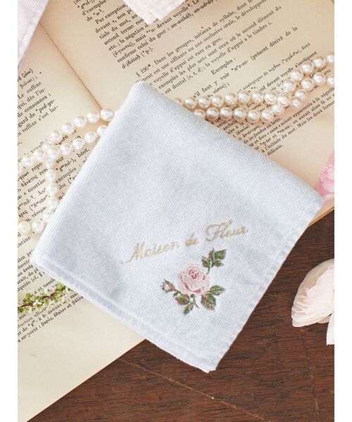 アンティーク調ローズ刺繍タオルハンカチ(505373965) | メゾンド