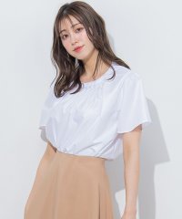 QUEENS COURT(LSIZE)/【大きいサイズ】ピンタック半袖ブラウス≪洗濯機で洗える≫/505347368