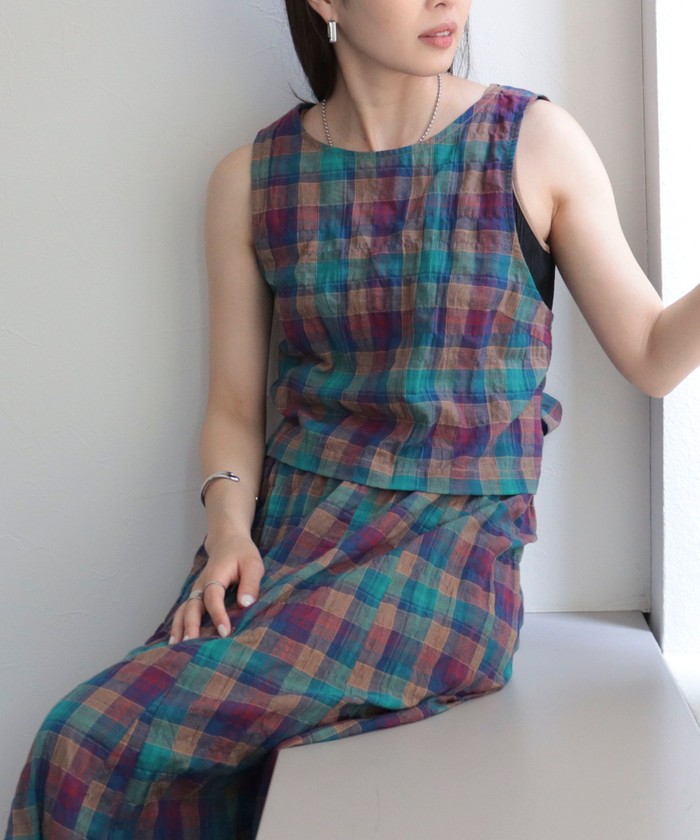 セール 50%OFF】チェックエプロンビスチェ(505348449