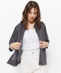 mili an deni/UVスキッパーネックカーディガン 袖スリット レディース 薄手 UVカット 長袖 M L 紫外線対策 カットソー 無地 夏/505370571