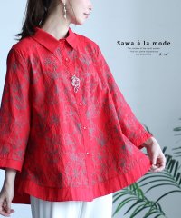 Sawa a la mode/花刺繍が咲き誇るコットンブラウス/505377376