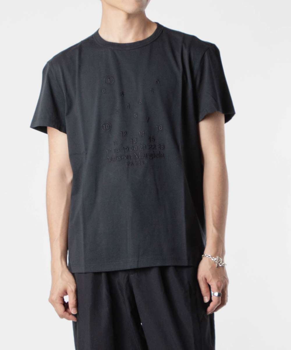 メゾンマルジェラ Tシャツ ナンバリング バブル ロゴ 黒グレー 正規新品 XS クーポン】メゾン マルジェラ MAISON MARGIELA ナンバリングロゴ