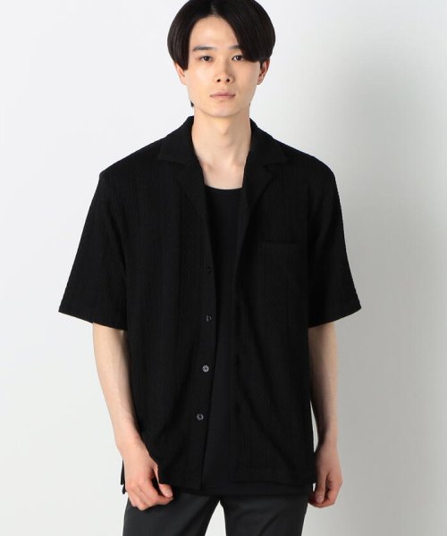 ウォッシャブル ケーブル柄 ジャカード オープンカラーシャツ(505344806) コムサイズム(メンズ)(COMME CA ISM MENS) d fashion COMME CA ISM シャツ
