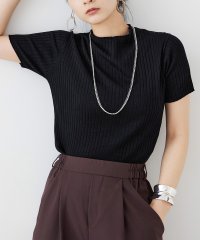 Fashion Letter/Fashion Letter ファッションレター 大きいサイズ プチハイネック ハーフスリーブ トップス 半袖 Tシャツ カットソー リブニット M L LL /505378182