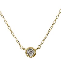 JEWELRY SELECTION/限定数★厳選ダイヤ!K18ゴールド 天然ダイヤモンド 0.03ct 一粒ネックレス K18YG イエローゴールド/505378538