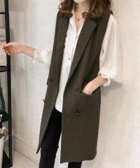 Amulet/ノースリーブジャケット レディース アウター ジレ ベスト トップス 長袖 春 夏服 秋 韓国ファッション 10代 20代 30代 オフィスカジュアル 無地 前/505379948