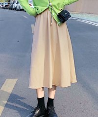Amulet/アミュレット Amulet シンプルAラインスカート レディース ボトムス 春 夏服 韓国ファッション 10代 20代 30代 オフィスカジュアル ロングスカー/505380387